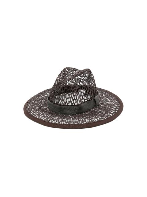 Brunello Cucinelli beaded-ribbon open-weave hat