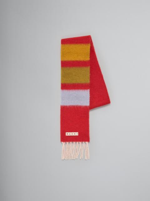 Marni RED ALPACA STRIPED SCARF