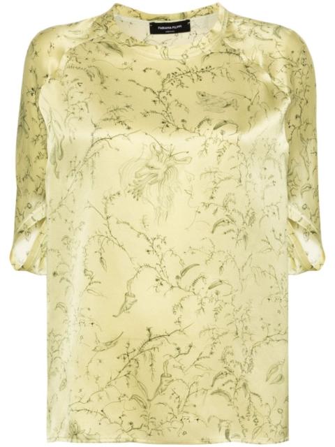 FABIANA FILIPPI graphic-print silk blouse