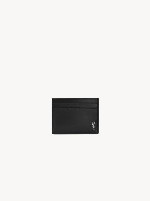 SAINT LAURENT TINY CASSANDRE CARD CASE IN MATTE LEATHER