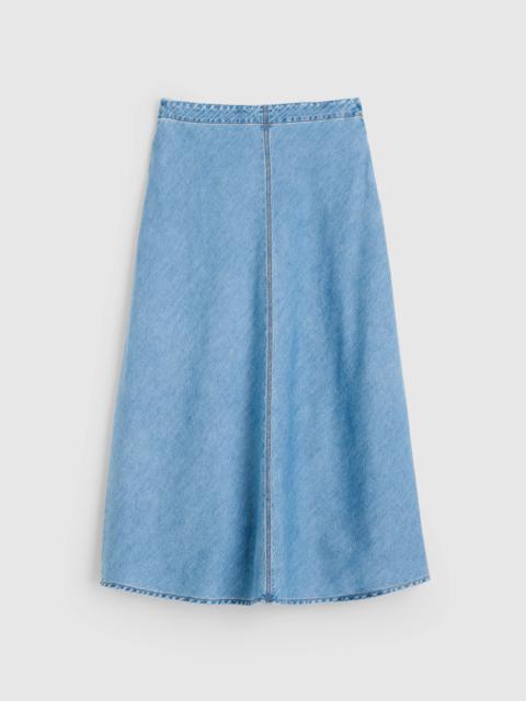 Madewell Airy Denim Slip Midi Skirt