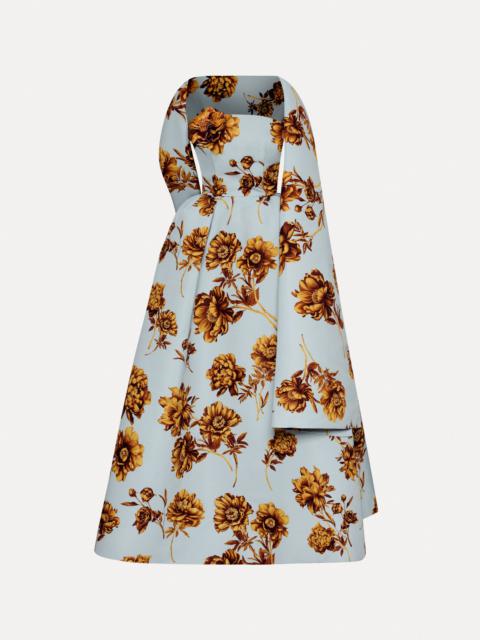 Oscar de la Renta PEONY FAILLE GOWN WITH SHAWL