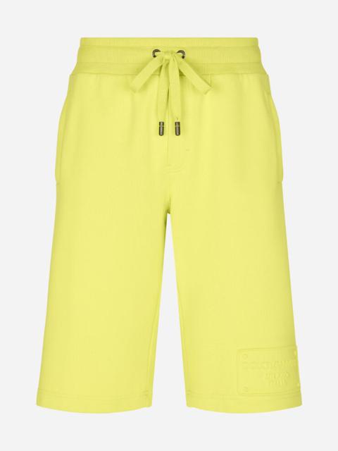 Dolce & Gabbana Jersey jogging shorts with embossed tag