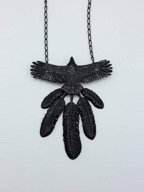 Kapital Laquered EAGLE Necklace - Black
