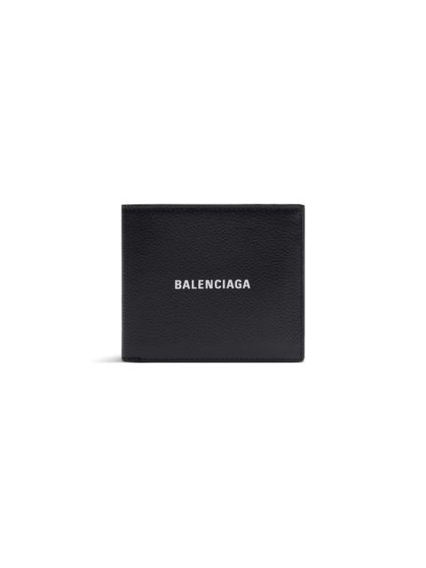 BALENCIAGA Men's Cash Square Folded Wallet in Black/white