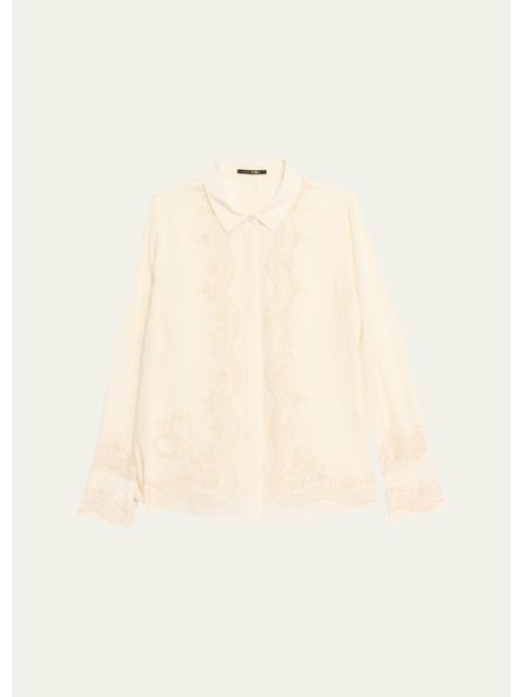 KOBI HALPERIN Serena Floral-Print Silk Blouse