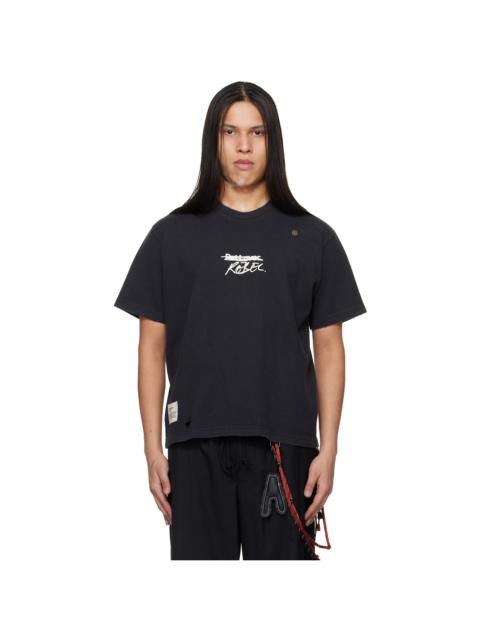 Song for the Mute Black Birkenstock Edition 'The Rebel' Distressed T-shirt