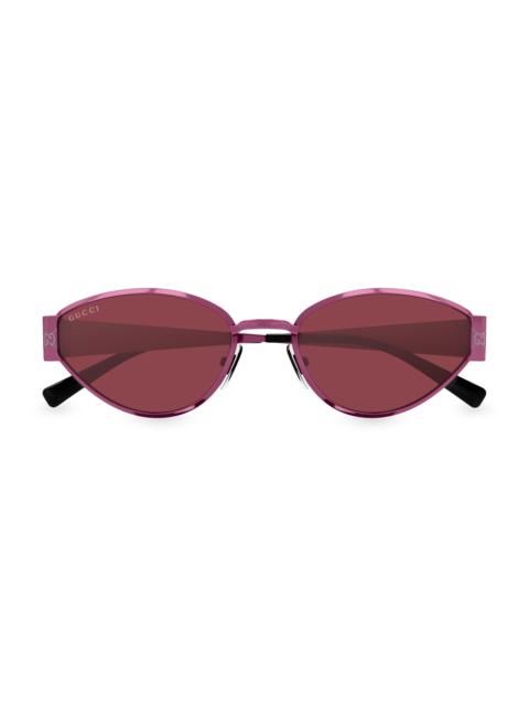 GUCCI Women's ssima Metal 55MM Geometric Sunglasses - Purple