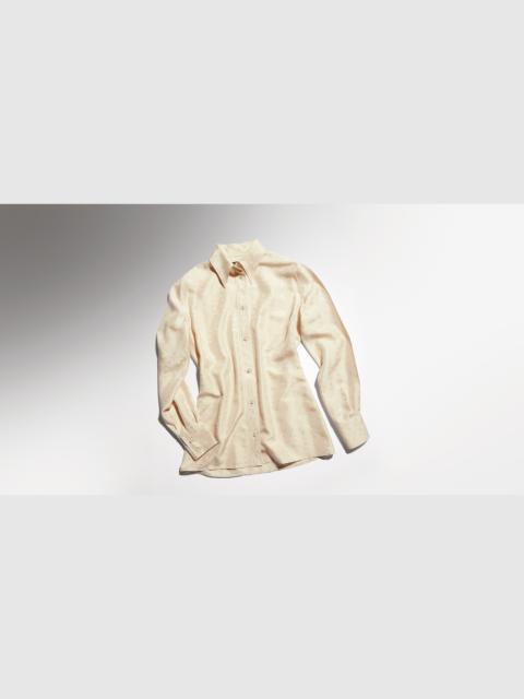 GUCCI Gucci crest silk habotai jacquard shirt