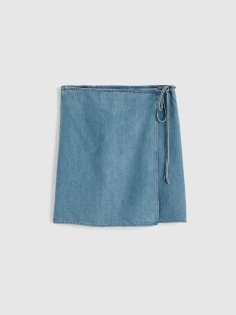 Madewell Airy Denim Wrap Mini Skirt