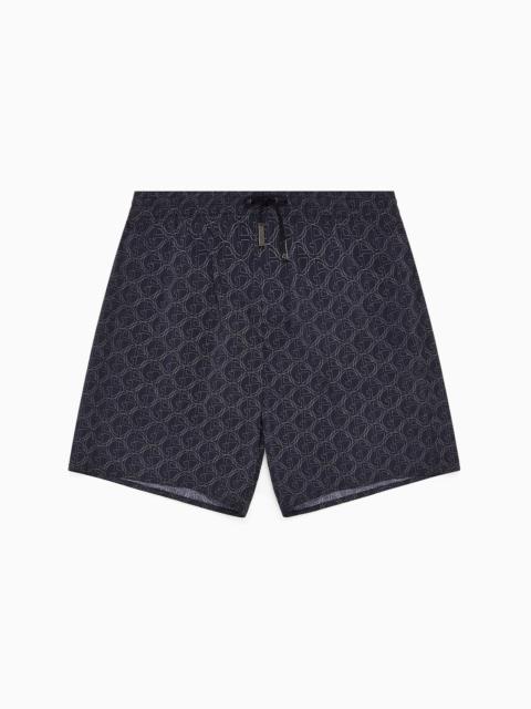 GIORGIO ARMANI All-over logo print swim trunks
