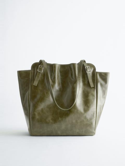 & Other Stories Buckle-Strap Leather Tote