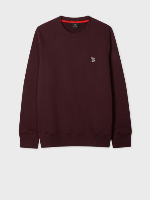 Paul Smith Burgundy Organic Cotton Zebra Logo Sweatshirt