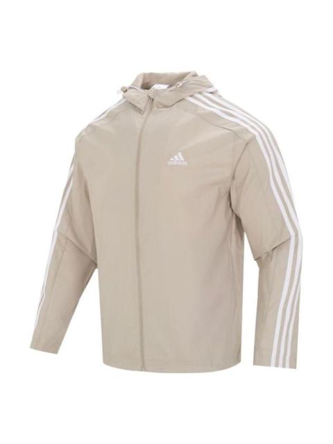 adidas 3-Stripes Windbreaker Jackets 'Beige' IJ8693