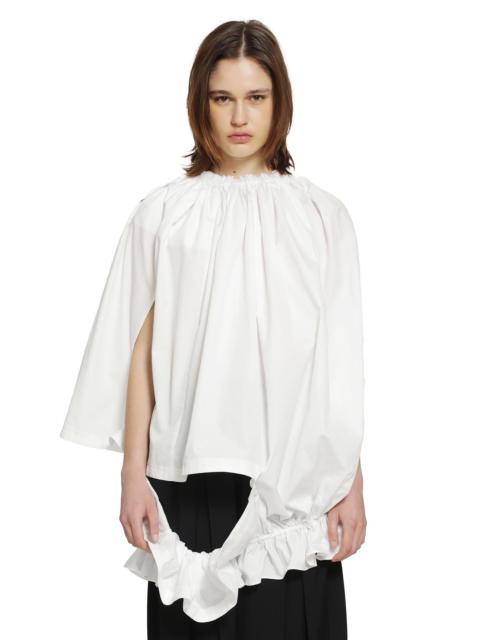 Comme Des Garçons Gathered Cotton Poplin Blouse