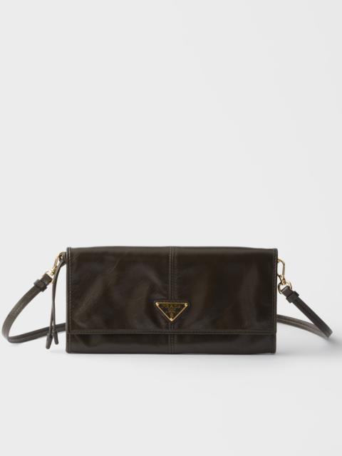 Prada Leather wallet with shoulder strap
