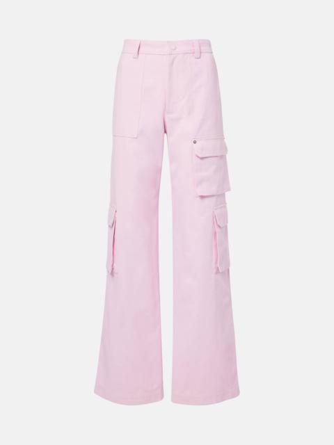 GUCCI Mid-rise cotton canvas delavé cargo pants