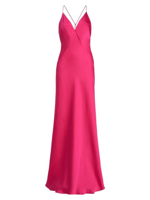 RAMY BROOK Women's Caspe Crisscrossed-Back Gown - Hot Pink