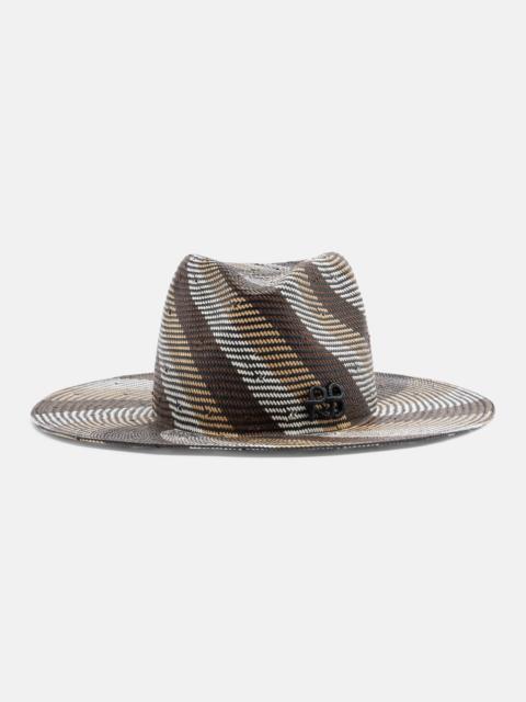 RUSLAN BAGINSKIY Striped straw fedora