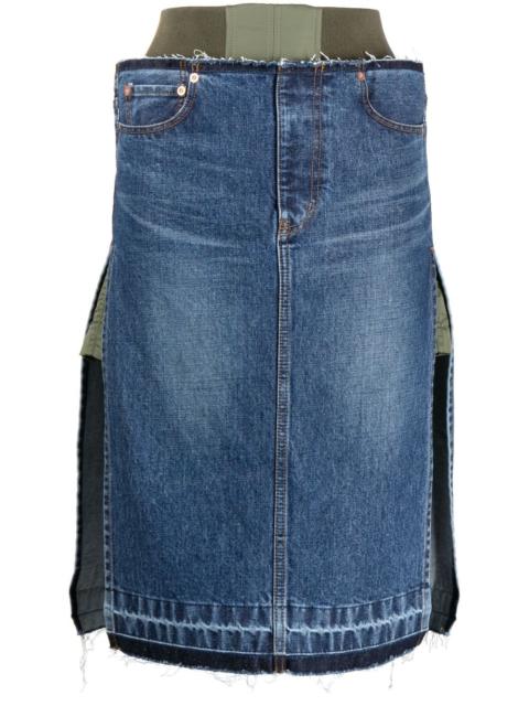 layered-effect denim skirt