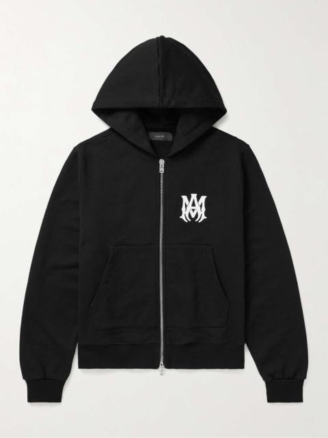 AMIRI MA Core Appliquéd Cotton-Jersey Zip-Up Hoodie