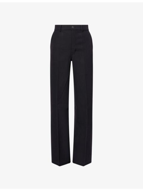 Rick Owens Wide-Leg Work Wool Trousers