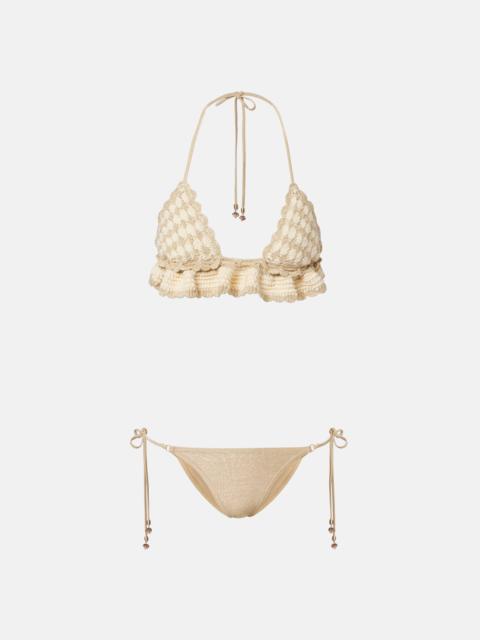 Zimmermann Wanderlust crochet and lamé bikini