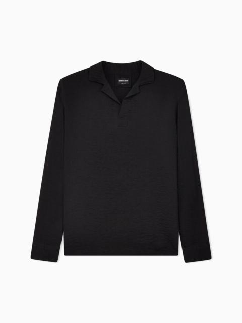 GIORGIO ARMANI JACQUARD CUPRO POLO SHIRT
