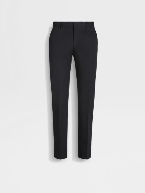 ZEGNA BLACK STRETCH COTTON PANTS