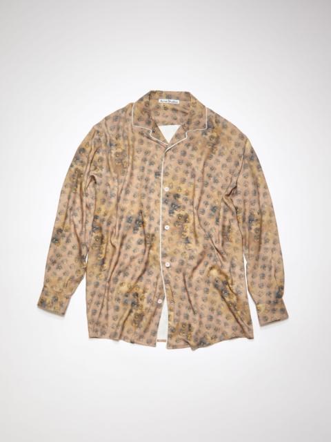 Acne Studios Printed button-up shirt - Sand beige/yellow