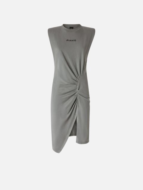 PINKO KNITTED MIDI DRESS WITH PADDED SHOULDERS