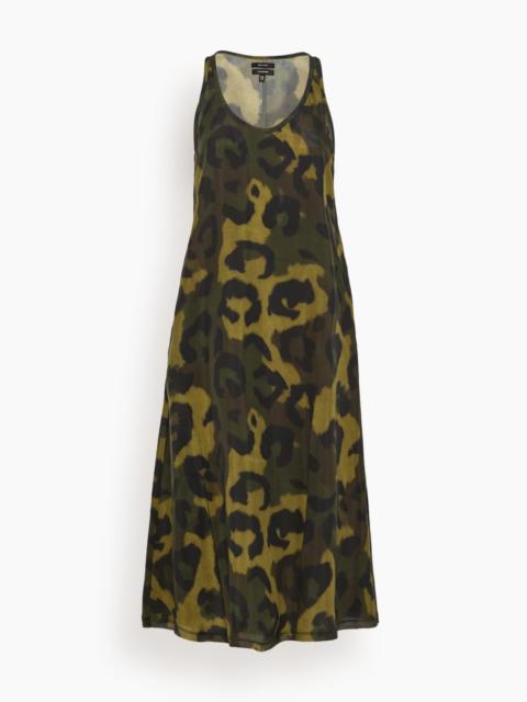 R13 Tank Dress in Olive Green Leopard