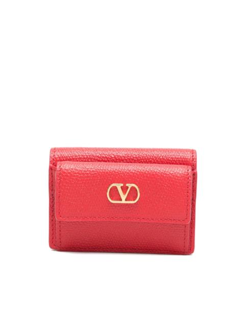 Valentino V- logo pebble-grain logo wallet