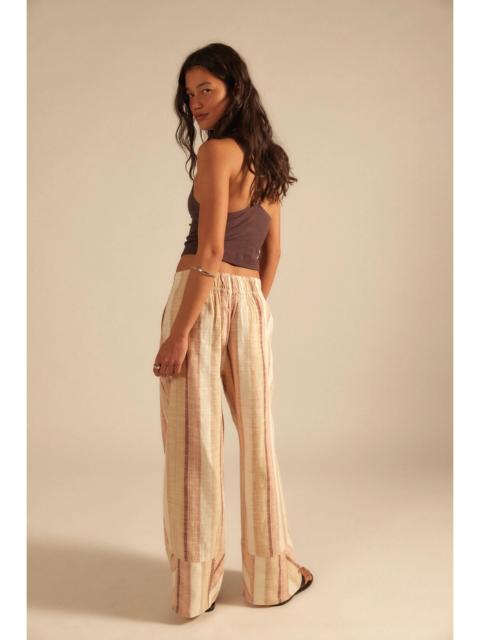FREE PEOPLE Day's End Linen Striped Pull-On Pants