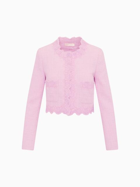 LoveShackFancy Erina Lace-Trimmed Tweed Jacket