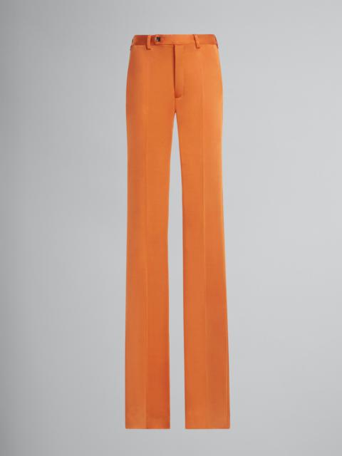 Marni ORANGE STRETCH VISCOSE ORGANZINE TROUSERS