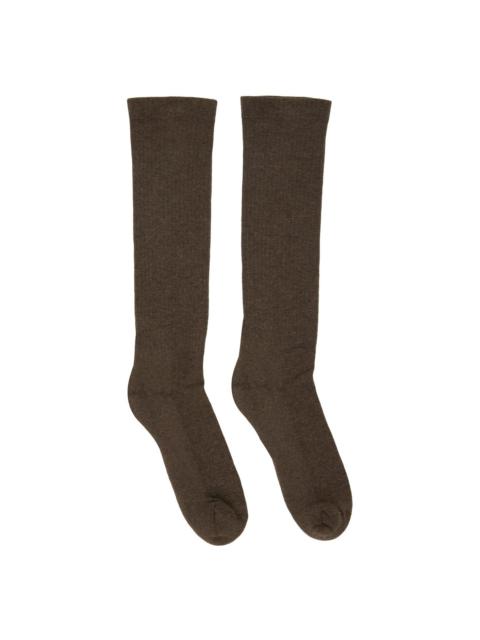 Rick Owens Brown Mid-Calf Socks