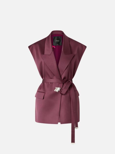 PINKO SLEEVELESS JACKET IN SATIN