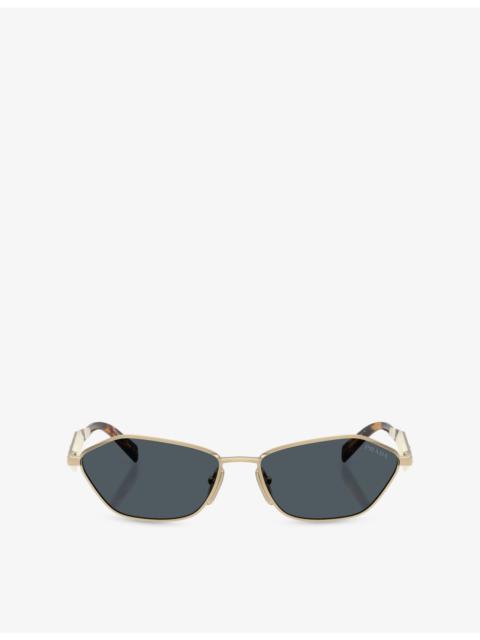 Prada PR D50S Irregular-Frame Metal Sunglasses