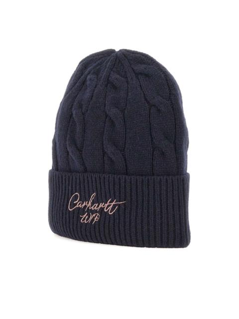 Carhartt cable-knit embroidered-detail beanie