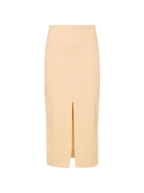 Mills front-slit skirt