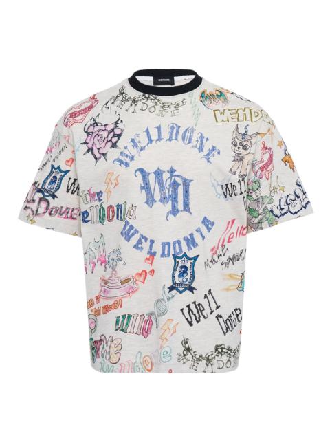 We11done Grey Doodle Printed T-Shirt