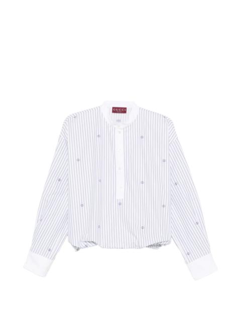 GUCCI striped embroidery blouse