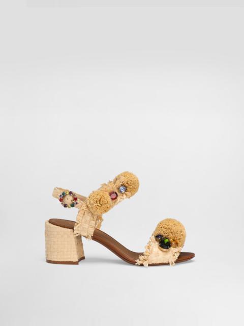 Dolce & Gabbana Embroidered sandal with fringes