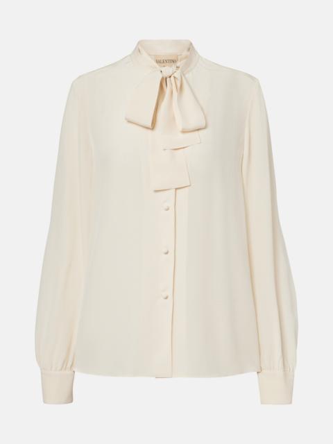 Valentino Tie-neck silk crêpe de chine blouse