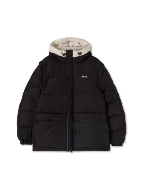 MSGM "Micro ripstop" down jacket with micro logo