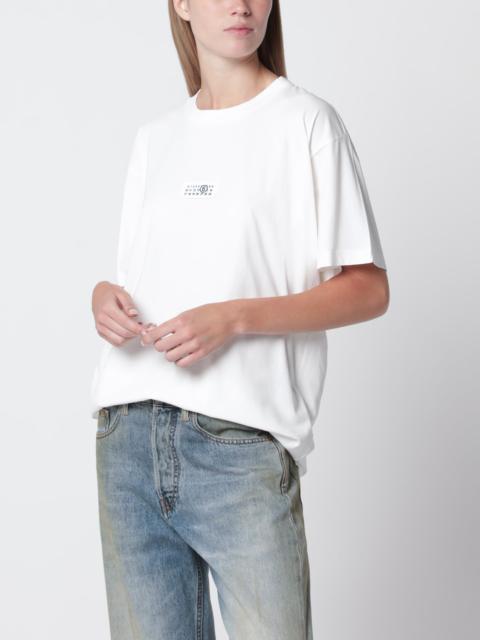 MM6 Maison Margiela White cotton jersey T-shirt with logo patch