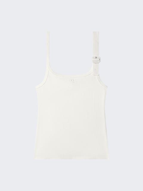courrèges Buckle 90's Rib Tank Top Heritage White