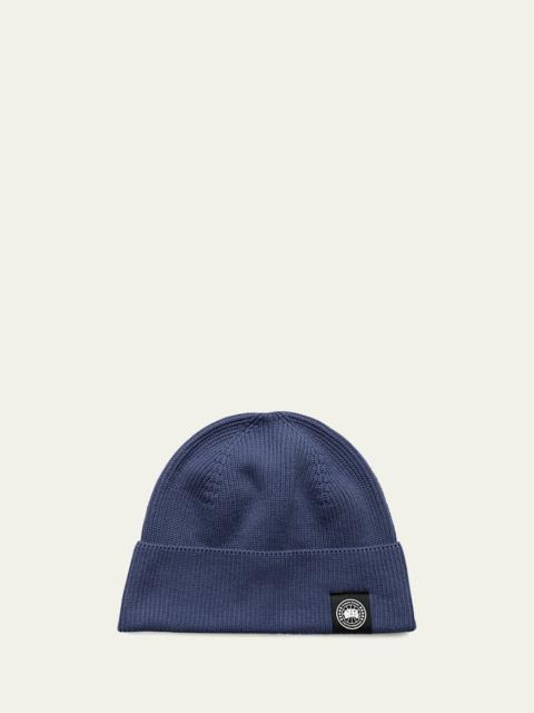 Canada Goose Men's Rib-Knit Cotton Beanie