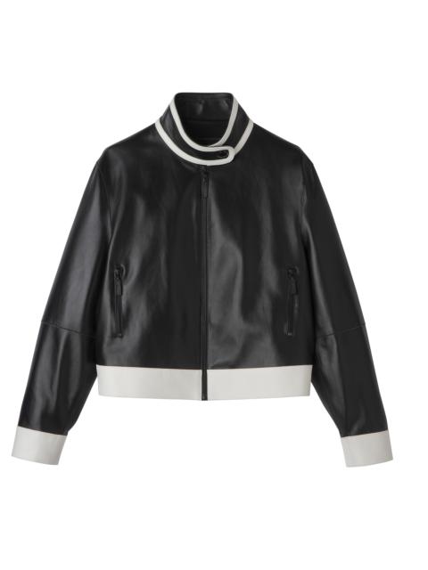 Longchamp Leather short blouson Black - Leather